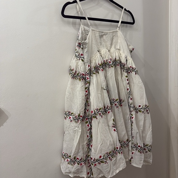 Samant Chauhan - Anthropologie - Floral Embroidered mini Dress - White- large - Picture 8 of 9